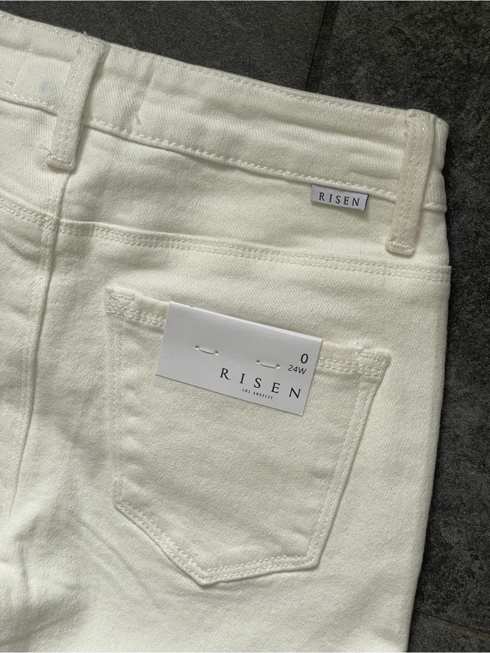 NWT Risen Los Angeles White High-Rise Flare Jeans Size 0/24 - Picture 11 of 11